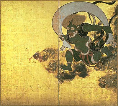京都國立博物館所收藏的風神，風神屏風。